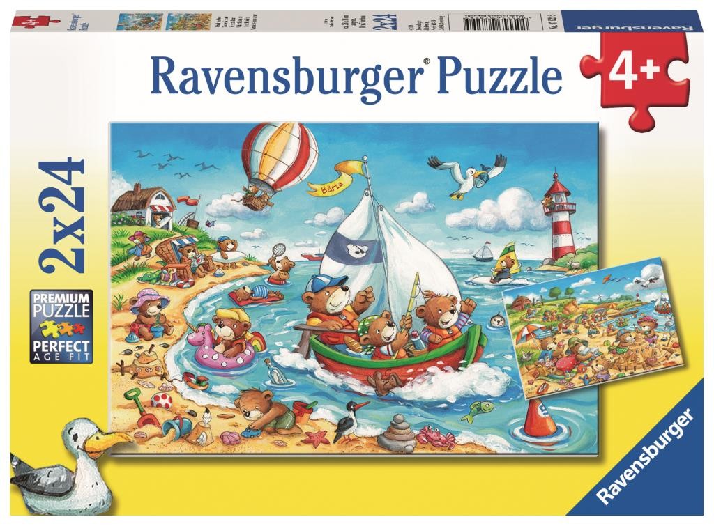 RAVENSBURGER 2 X 24 PC SEASIDE HOLIDAY PUZZLE - Toyworld Frankston