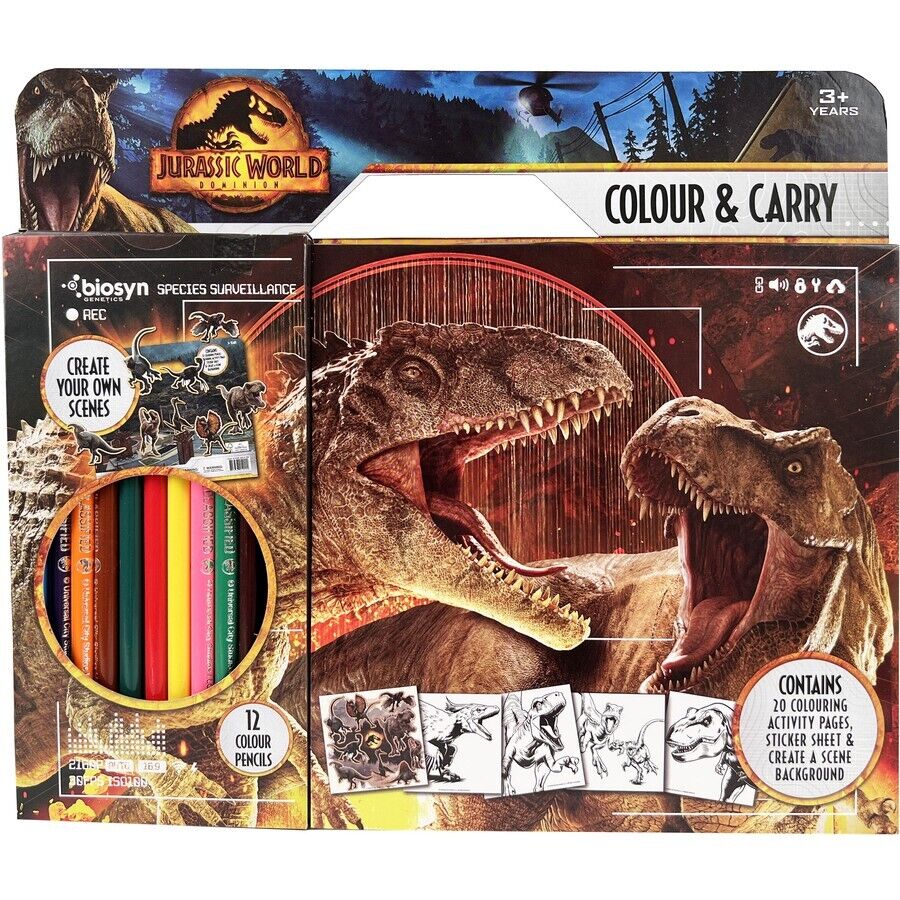 JURASSIC WORLD COLOUR AND CARRY - Toyworld Frankston
