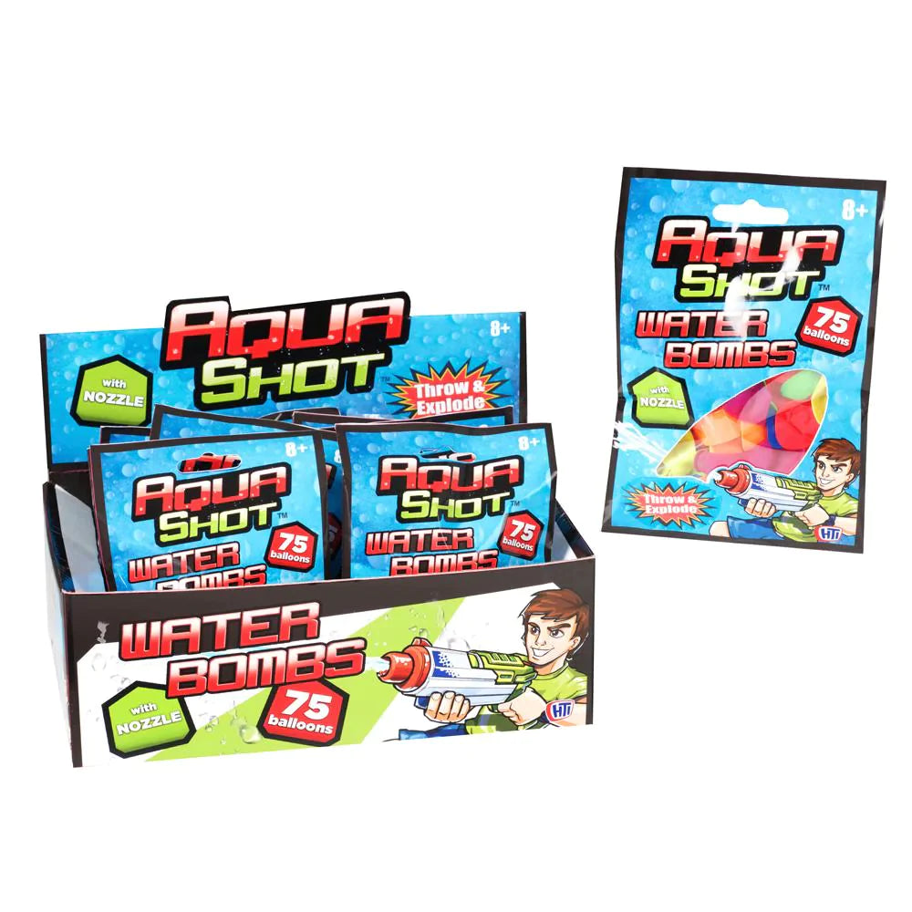 AQUA SHOT 75 X WATERBOMBS WITH NOZZLE - Toyworld Frankston