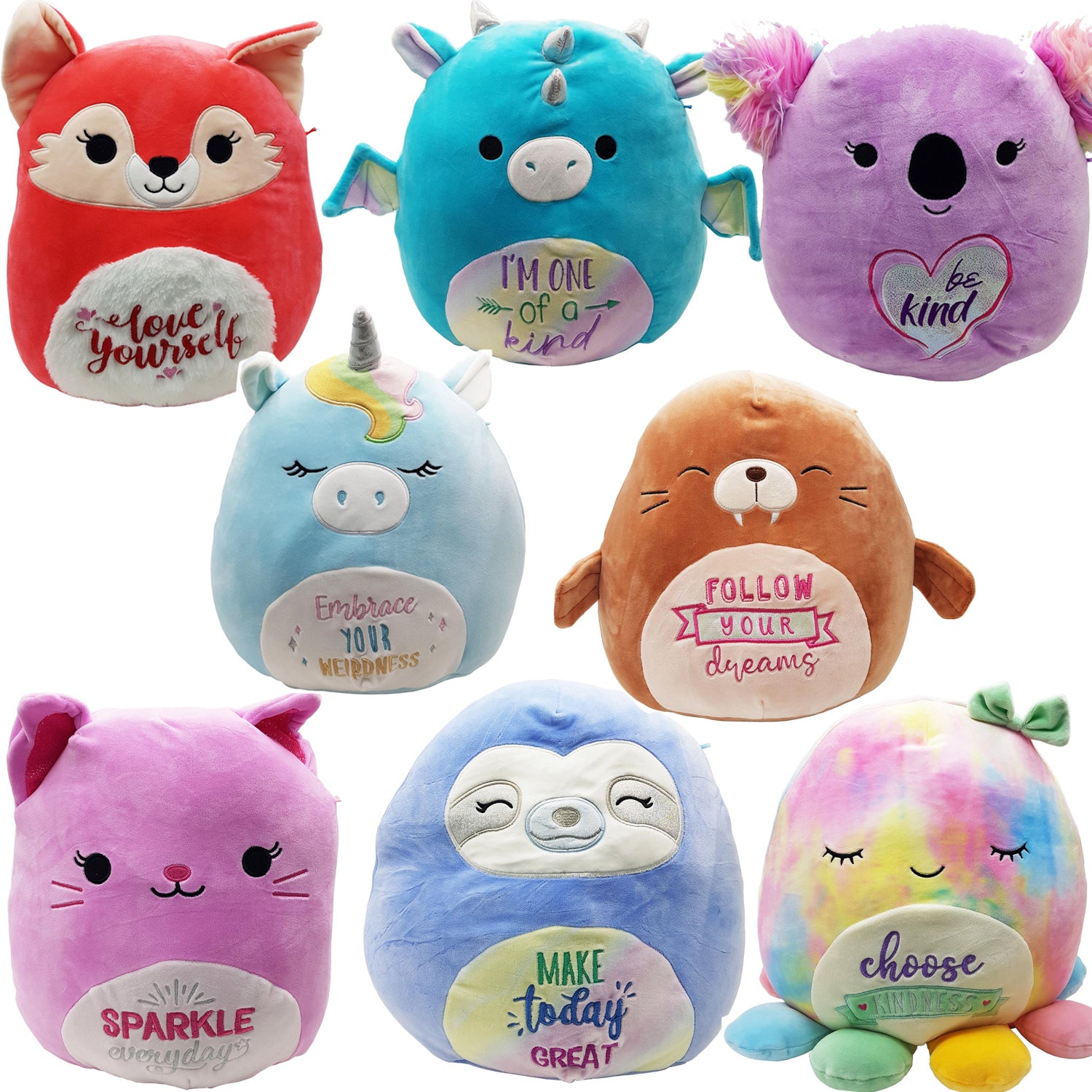 SQUISHMALLOWS 12 INCH INSPIRATIONAL MESSAGES ASSORTMENT - Toyworld Frankston