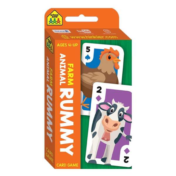 SCHOOL ZONE: FARM ANIMAL RUMMY FLASH CARD - Toyworld Frankston