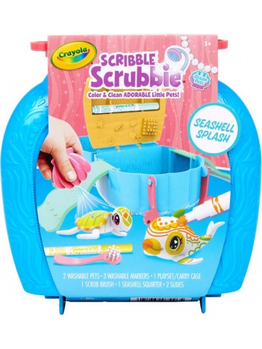 CRAYOLA SCRIBBLE SCRUBBIE OCEAN PETS SEASHELL SPLASH SET - Toyworld Frankston