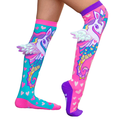 MADMIA SEA HORSE TODDLER KNEE HIGH SOCKS WITH SHINY WINGS - Toyworld Frankston