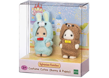SYLVANIAN FAMILIES COSTUME CUTIES ( BUNNY & PUPPY) - Toyworld Frankston