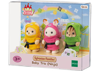 SYLVANIAN FAMILIES BABY TRIO NINJA - Toyworld Frankston