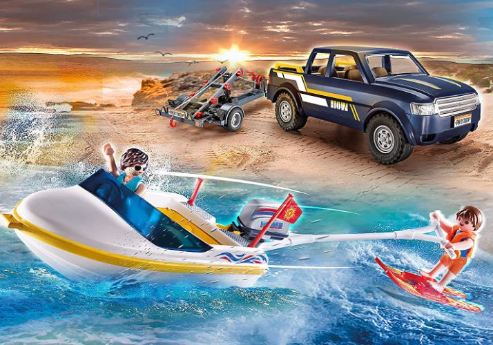 PLAYMOBIL PICK-UP WITH SPEEDBOAT - 70534 - Toyworld Frankston