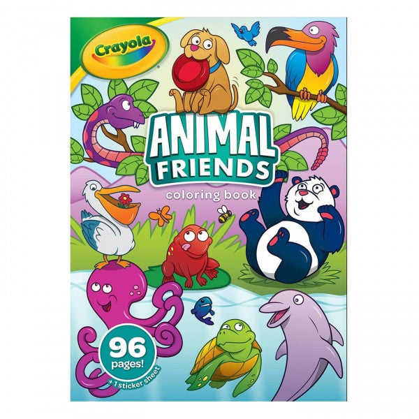 CRAYOLA ANIMAL FRIENDS COLOURING BOOK WITH STICKERS 96PGS - Toyworld Frankston