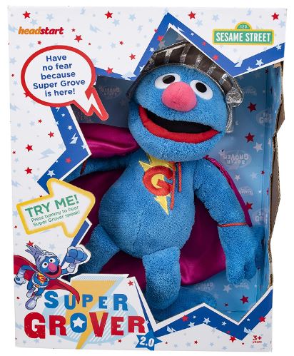 SESAME ST SUPER GROVER TALKING PLUSH - Toyworld Frankston