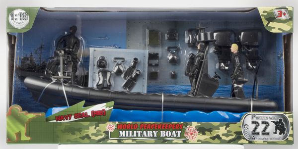 WORLD PEACEKEEPERS MILITARY ADVENTURE NAVY SEAL BOAT - Toyworld Frankston