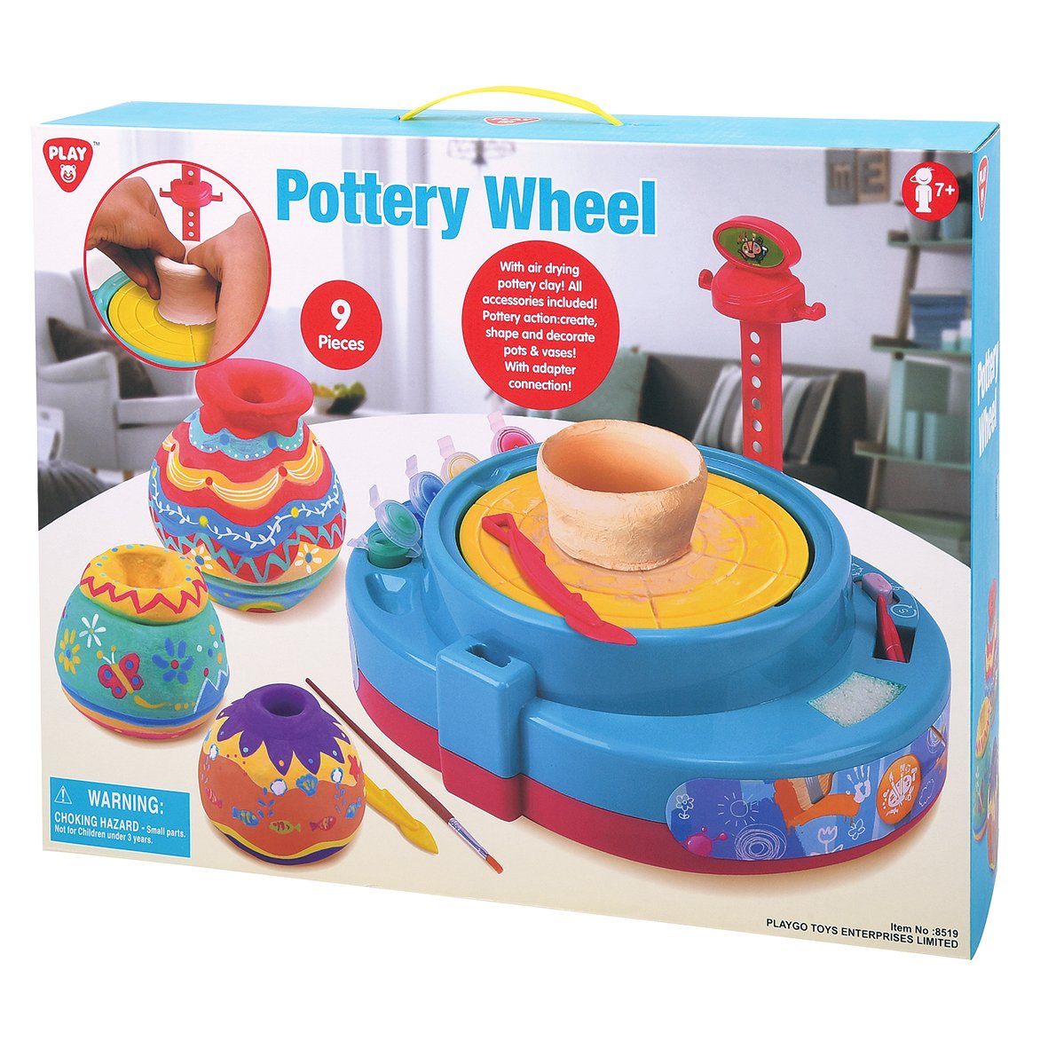 PLAYGO POTTERY WHEEL BATTERY OPERATED 9PCS - Toyworld Frankston