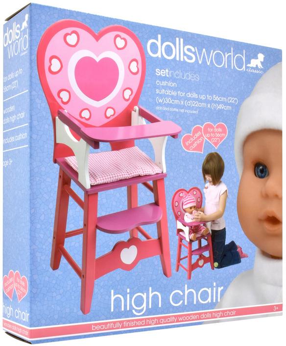 DOLLSWORLD WOODEN HIGH CHAIR - Toyworld Frankston