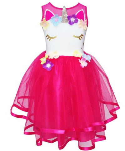 UNICORN DRESS SIZE 3/4 HOT PINK - Toyworld Frankston