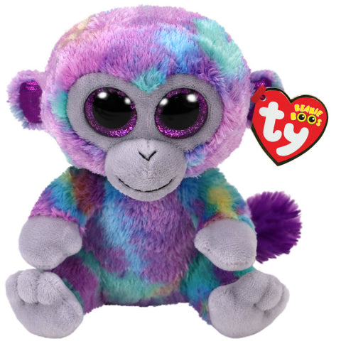 BEANIE BOO MED ZURI MULTICOLOURED MONKEY | TY BEANIES | Toyworld Frankston